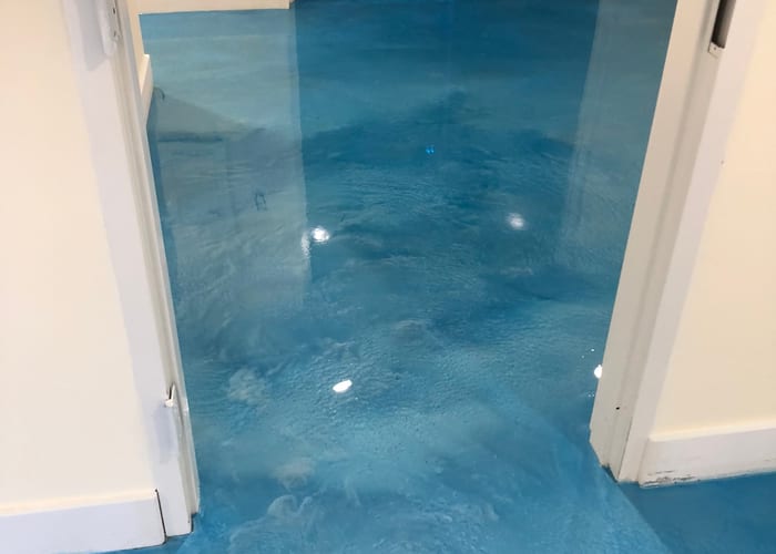 Finished polyaspartic garage floor by Central Florida Epoxy